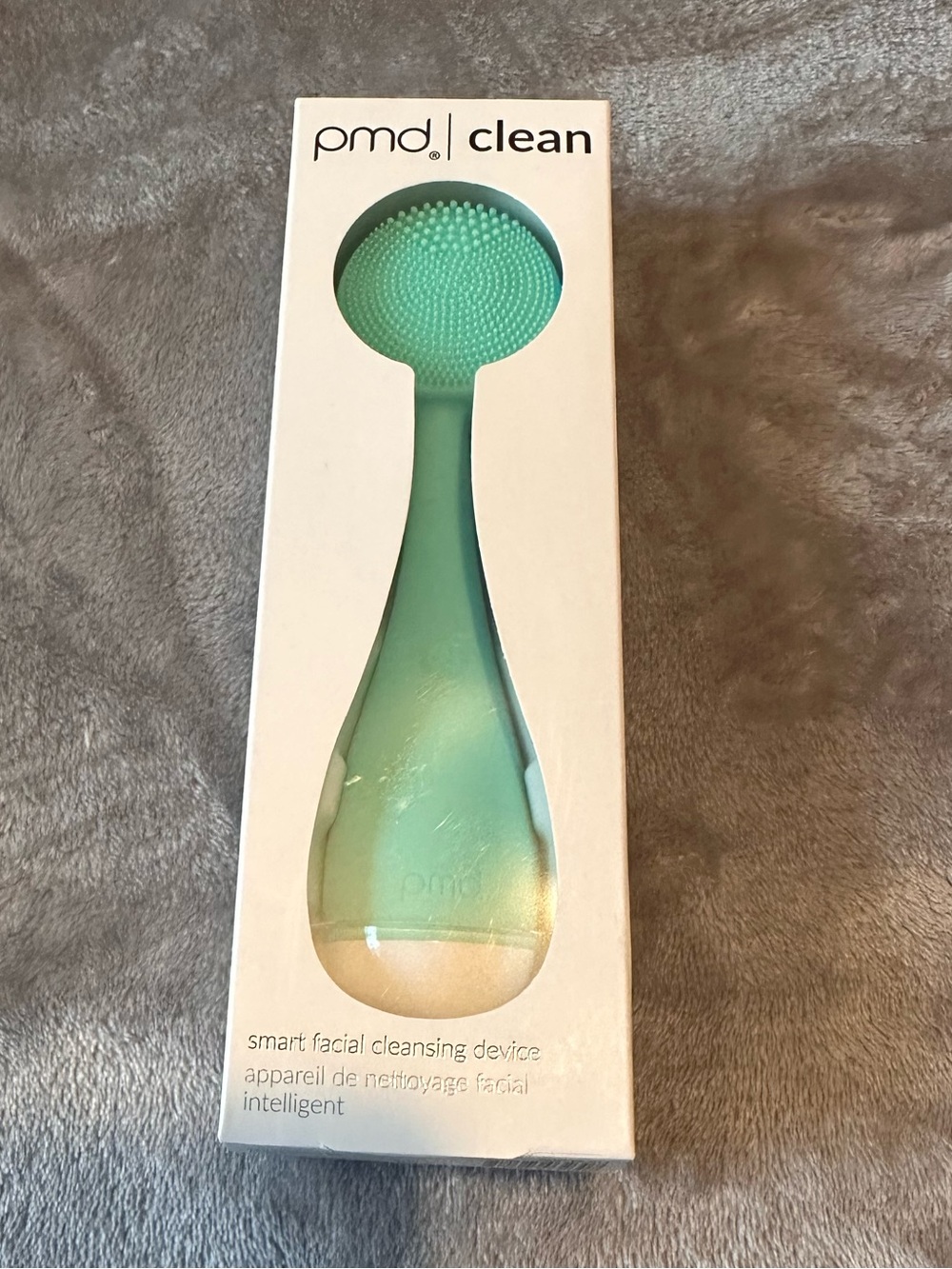 PMD Silicone Facial Cleansing Brush in Mint/Teal New in Box w/Protective Seal